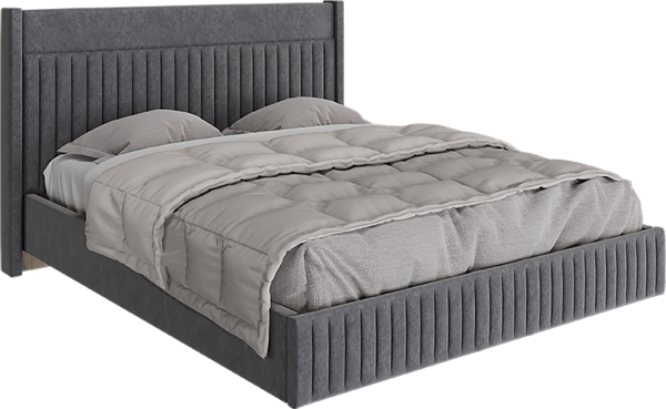 Кровать Доминго 1800 с ПМ (Дуб каньон монумент/Софт серый дым)