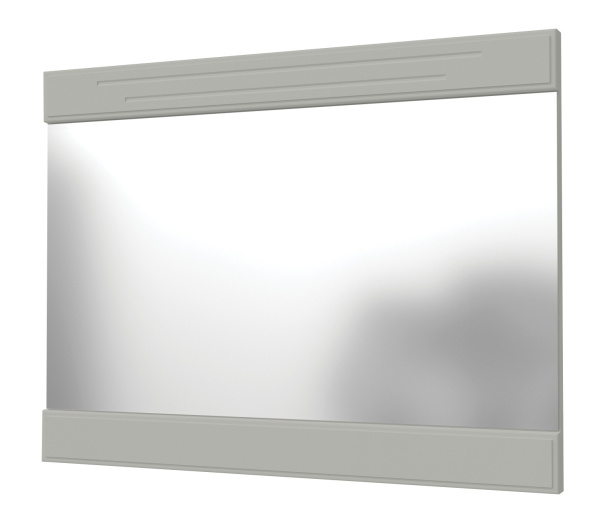 Зеркало навесное Олимп с декоративными планками (С ДЕКОРАТИВНЫМИ ПЛАНКАМИ ЛДСП Холодный серый МДФ (лак) Фисташковый)