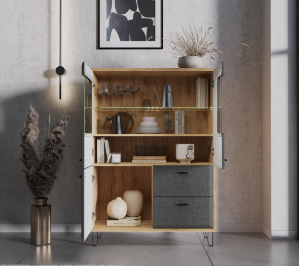 Тумба ГРЕЙС KOM2W1D2S с подсветкой