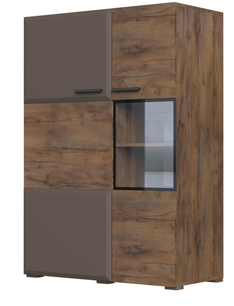 Тумба РИО 950 (950,2 дв., ЛДСП/МДФ, Таксус/Смоки Софт)