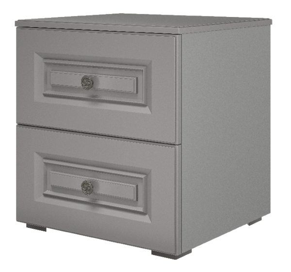 Тумба прикроватная Олимп 2 ящика (,2 ЯЩИКА ЛДСП Серый шифер/МДФ (лак) Антрацит)