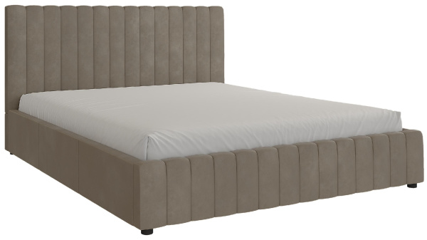 Кровать двуспальная Нельсон Полоса (СТАНДАРТ, 8 ВАРИАНТ серый шелк, Полоса 1400х2000 Без подъемного механизма)