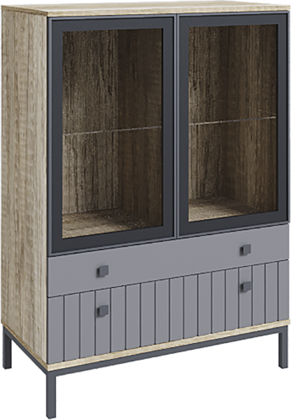 Шкаф Доминго (Дуб каньон монумент/Софт серый дым)