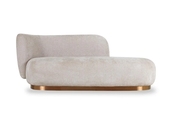 Кушетка Lucca левая / Genesis (Ткань Genesis Cream, Основание Медный)