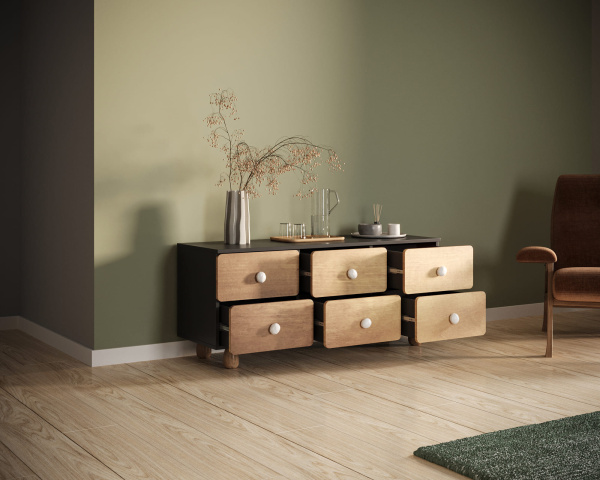 Комод низкий с шестью ящиками Split SP17