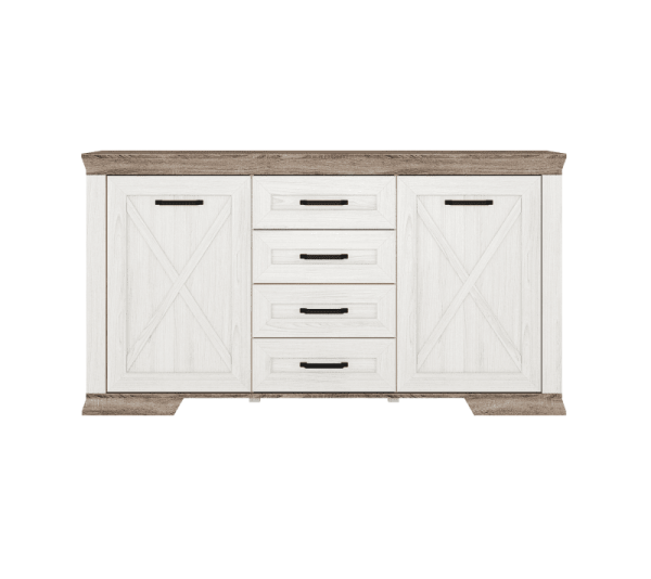 Комод MARSELLE KOM2D4S (Ясень снежный/ Дуб сонома темный)