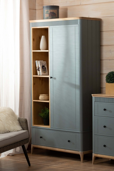 Шкаф одностворчатый Вида №7 (Фасад Ёлка, Цвет Эмаль,  Высота ножек 180)