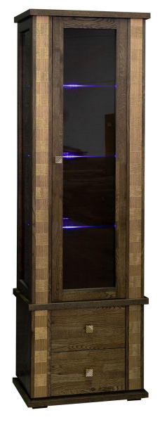 Шкаф с витриной Тунис П6.343.0.19 (П343.19-1Ш) (Венге c золочением)