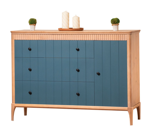 Комод Вида №13 (Фасад Ёлка, Цвет Эмаль,  Высота ножек 180)