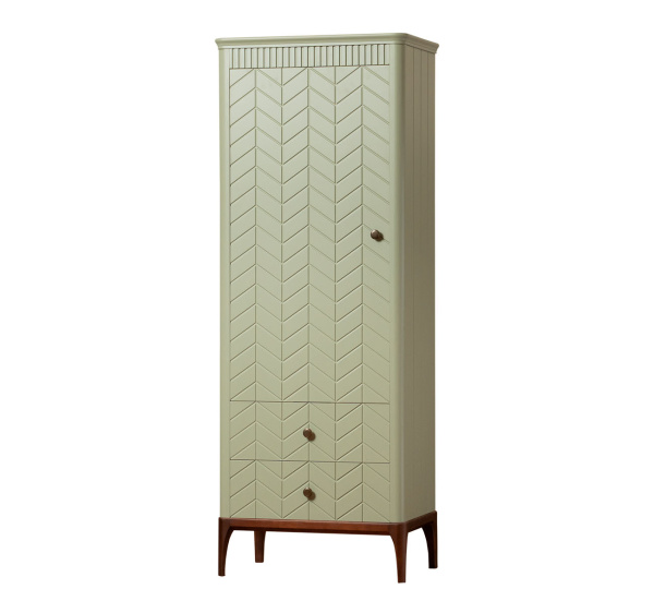 Шкаф одностворчатый Вида №3 (Фасад Ёлка, Цвет Эмаль,  Высота ножек 180)