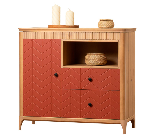 Комод Вида №10 (Фасад Ёлка, Цвет Эмаль,  Высота ножек 180)