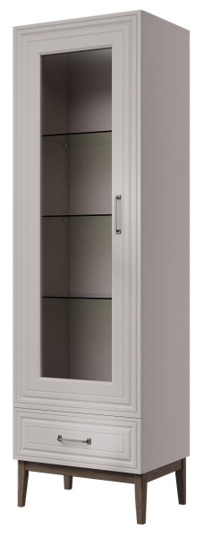 Шкаф с витриной Гориция однодверный (Персидский Жемчуг/Лак Льняной)