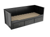 Кровать односпальная с ящиками 80*200 Кантри Hemnes ММЦ (Цвет Блек)