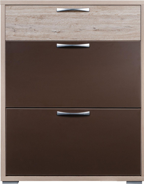 Тумба для обуви П564.06 от н/м для прихожей Верес (Дуб версаль+Темно-коричневый)