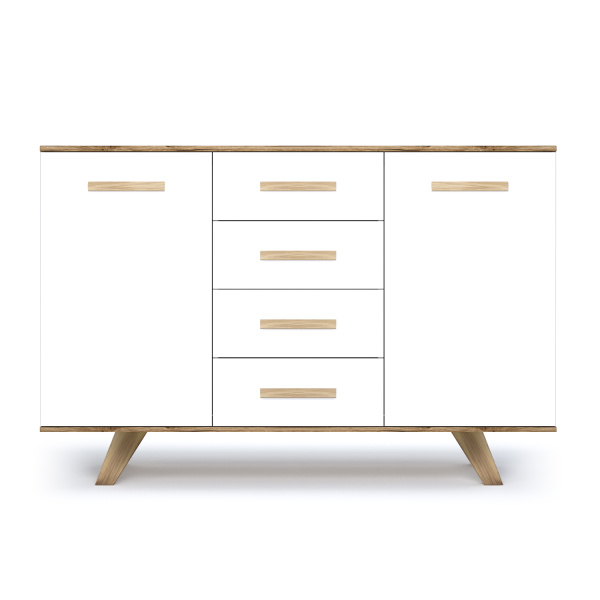 Комодино Вега Скандинавия (Дуб Каньон/белый глянец)