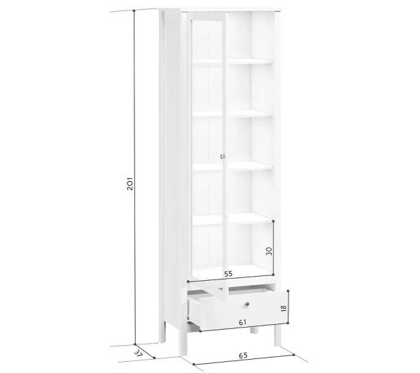 Шкаф с подсветкой ХЕЛЬГА REG1W1S/65