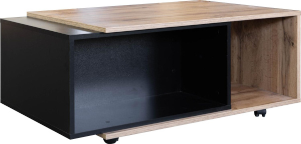 Стол журнальный Лайн П6.619.0.06 (П619.06) (Дуб Вотан + черный)