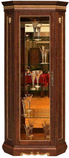 Шкаф с витриной Милана 10 П4.265.0.10-01(265.10-01) (Черешня с золочением)