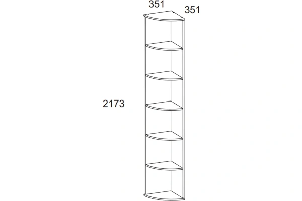 Шкаф открытый угловой ОСКАР