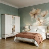 Шкаф 33 Пенни комбинированный с 1-м зеркалом (Белый воск/Антик 24)