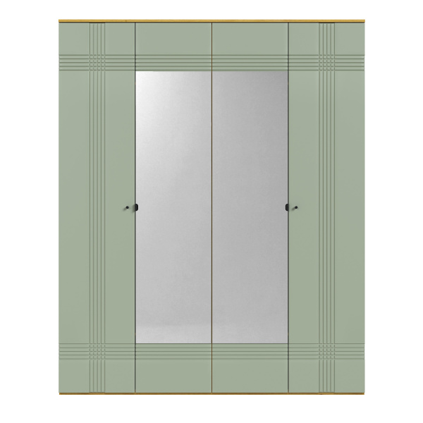 Шкаф распашной четырехдверный Вега Саксония (Серо-зеленый)