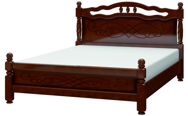 Кровать двуспальная Карина 15 (кровать двойная 1400х2000 цвет Орех)