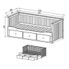 Кровать односпальная с ящиками 80*200 Кантри Hemnes ММЦ (Цвет Блек)