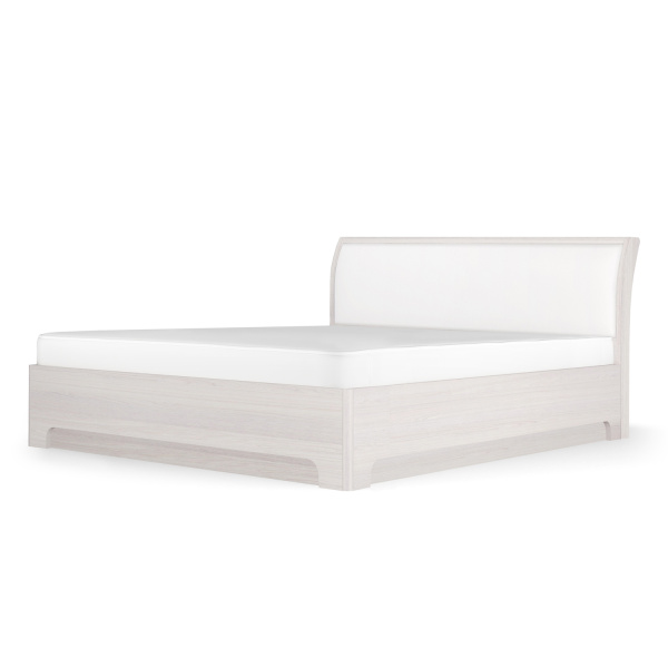 Кровать двуспальная 3 Парма Нео с подъемным основанием (1400*2000 Ясень анкор светлый, экокожа polo белая)