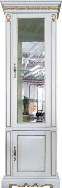 Шкаф комбинированный Милана 1С П4.265.2.09(396.09) (Слоновая кость с золочением)