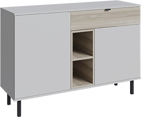 Комод Сильвия 1 ящик (Кашемир серая шагрень/Дуб рокпайл)