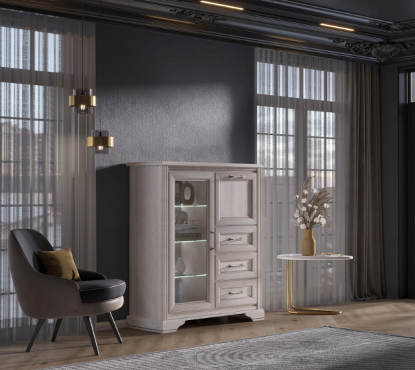 Тумба с подсветкой СТИЛИУС B169-KOM1W1B3S