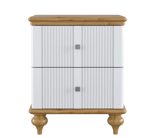 Тумба прикроватная Рандеву 02 (Белый лак/Антик 24)