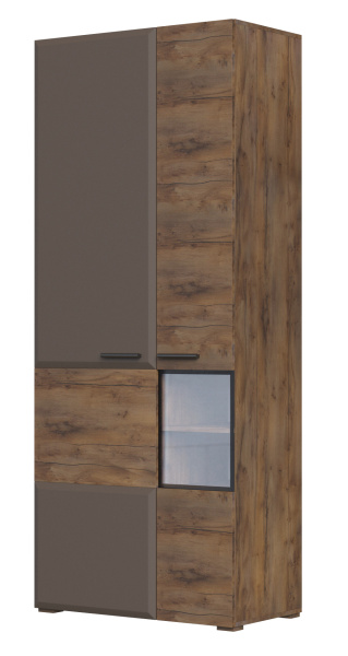 Шкаф РИО ШР-2 (850, ЛДСП/МДФ, Таксус/Смоки Софт)