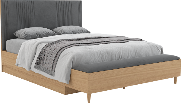 Кровать Калипсо 1800 с банкеткой (Дуб седан/Графит)