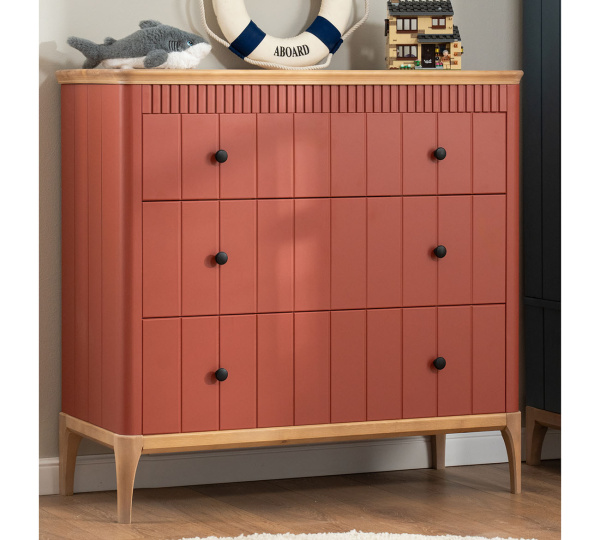 Комод Вида №6 (Фасад Ёлка, Цвет Эмаль,  Высота ножек 180)