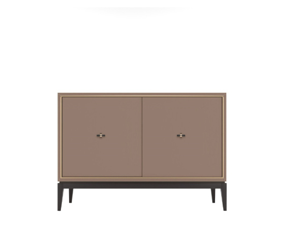 Комод Nice 2 дверки (Пудровый/Черный/золото)