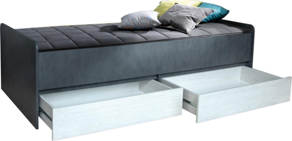 Кровать 1-09 Челси Бум П3.0587.1.05 (Дуб Бордо лайт + Металл Бруклин 900*2000)