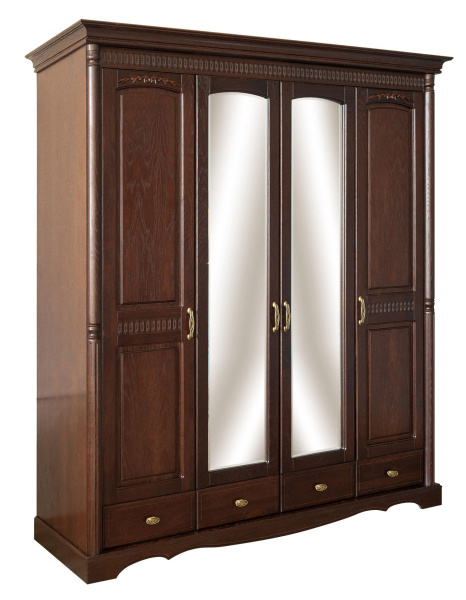 Шкаф для одежды 4д Паола БМ2.671.1.65-01(2581-01) (Горячий шоколад)