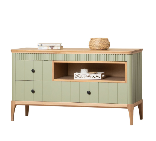 Тумба ТВ Вида №3 (Фасад Ёлка, Цвет Эмаль,  Высота ножек 180)