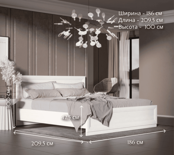 Кровать б.о. МАЛЬТА B136-LOZ180x200