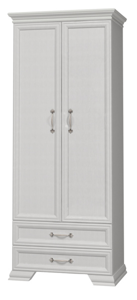 Шкаф распашной Грация ШР-2 (ЛДСП/МДФ( рамка) цвет Белый без зеркал (ПРИХОЖАЯ))
