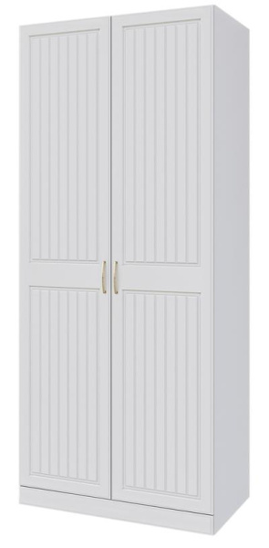 Шкаф распашной Мэгги ШР-2 (ЛДСП/МДФ,Белый снег/Лак Белый)