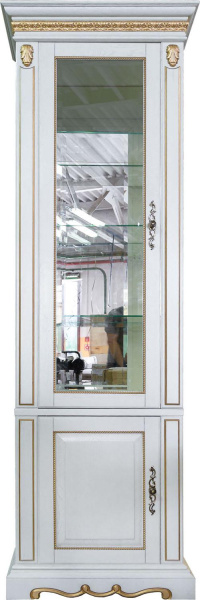 Шкаф комбинированный Милана 1С П4.265.2.09-01(396.09-01) (Слоновая кость с золочением)