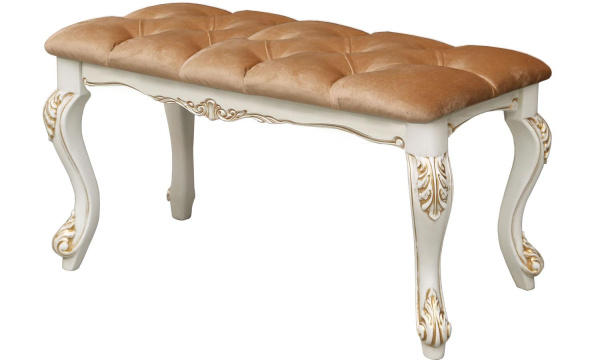 Банкетка Альба 25 П4.485.1.25 (П524.25) (Слоновая кость с золочением)