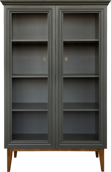 Шкаф с витриной 2д Дольче П3.597.0.07 (Базальт + Дуб рустикаль)