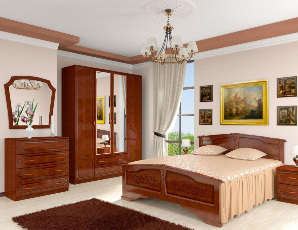 Шкаф распашной Лак ШР-4 с зеркалом