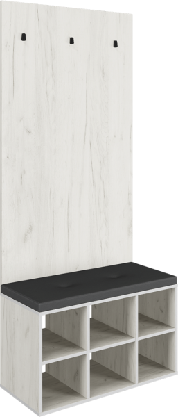 Тумба с вешалкой Сорренто (Дуб Крафт/Антрацит)