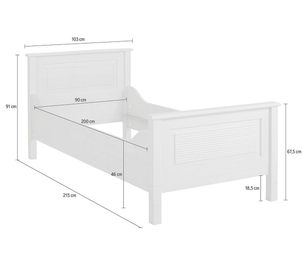 Кровать односпальная Рауна J