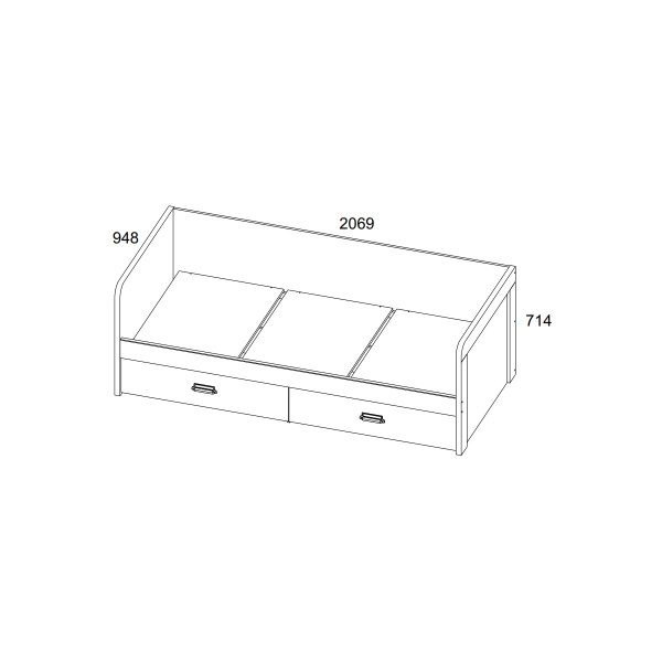 Кровать ДИЗЕЛЬ 90-2/D1
