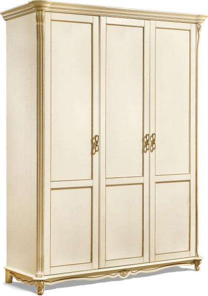 Шкаф для одежды 3д Алези П1.350.1.10 (П349.01/2) (Слоновая кость с золочением)